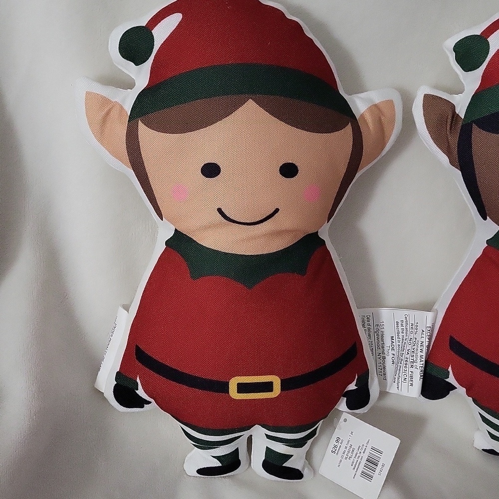 Set Of 2 Festive Elf Plush Pillows - Picture 4 of 9